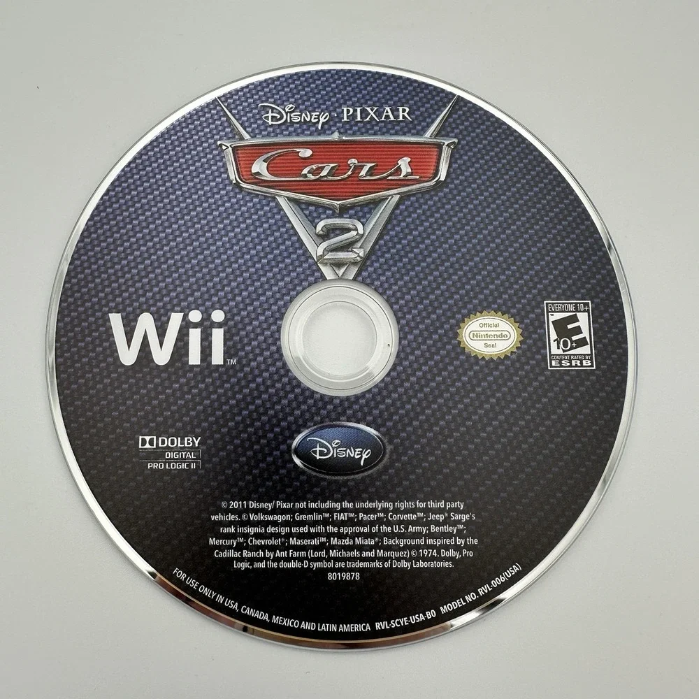 Nintendo Wii Cars 2 Video Game With Case Manual 2011